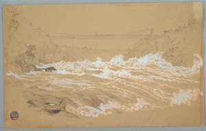 La gorge, Niagara, vue vers le pont suspendu - Frederic Edwin Church