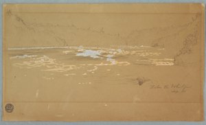 Dessin, La rivière "en dessous du tourbillon", septembre 1858 - Frederic Edwin Church