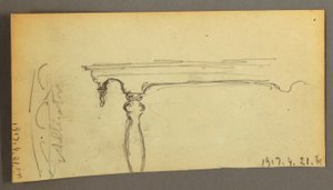 Dessin, Trois vaches sur une route dans les bois, vers 1845 - Frederic Edwin Church