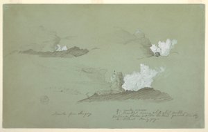 Dessin, Trois études du volcan Sangay, juillet 1857 - Frederic Edwin Church