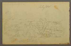 Dessin, arbres, vache, 1844 - Frederic Edwin Church