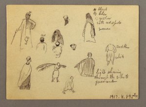 Dessin, douze croquis de figures, Joffa, Palestine, 1868 - Frederic Edwin Church