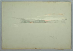 Dessin, lac Upper Tongue, 1er octobre 1879 - Frederic Edwin Church