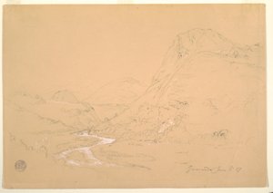Dessin, vallée près de Guaranda, 3 juin 1857 - Frederic Edwin Church