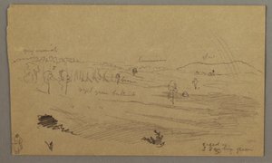 Dessin, Vallée, arc-en-ciel, peut-être 1865-66 - Frederic Edwin Church