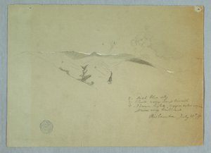 Dessin, vallées et crêtes enneigées, Riobamba, Équateur, 13 juillet 1857 - Frederic Edwin Church