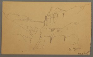 Dessin, Valleyside, février 1869  - Frederic Edwin Church