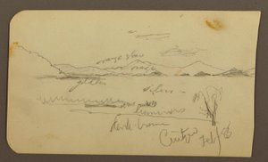Dessin, vue près du lac, Cuitzeo ; verso : vue près du lac, Cuitzeo, février 1885 - Frederic Edwin Church