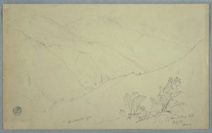 Dessin, vue du pic de Blue Mountain, vu de près de Salloway Hill, Jamaïque, juillet 1865 - Frederic Edwin Church