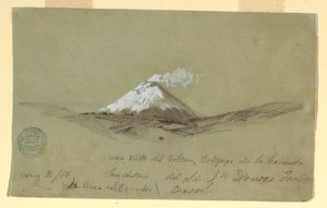 Dessin, vue du Cotapaxi depuis l