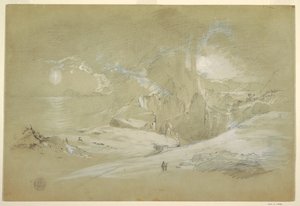 Dessin, Vision de la croix, paysage avec un phénomène, septembre 1868 - Frederic Edwin Church