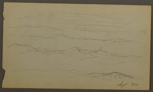 Dessin, vagues, 1860 - Frederic Edwin Church
