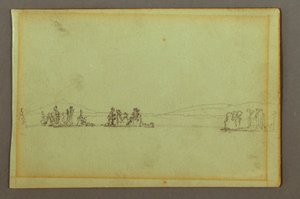 Dessin, Îles boisées, rivage vallonné, peut-être 1856