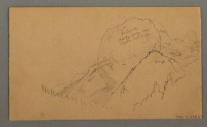 Dessin, sommets boisés, 27 juillet 1868 - Frederic Edwin Church