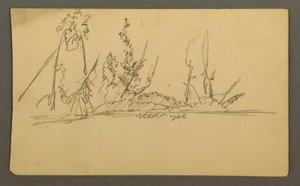 Dessin, île boisée, peut-être 1877 - Frederic Edwin Church
