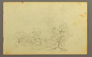 Dessin, paysage boisé, peut-être 1845 - Frederic Edwin Church