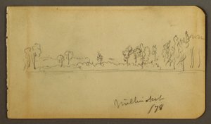 Dessin, rivage boisé, 1878 - Frederic Edwin Church