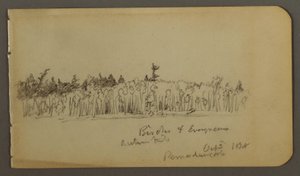 Dessin, rivage boisé, 1878 - Frederic Edwin Church
