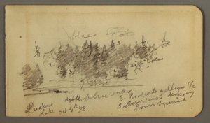 Dessin, rivage boisé, 1878 - Frederic Edwin Church