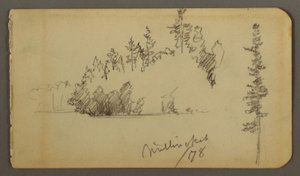 Dessin, Rivage boisé, étude d