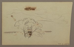 Dessin, versant boisé, pays des collines, 1863