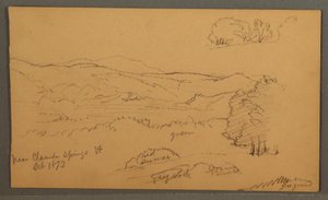 Dessin, vallée boisée, octobre 1873