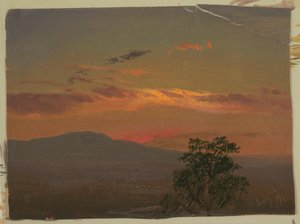 Paysage au coucher du soleil, Hudson, N.Y. - Frederic Edwin Church