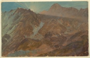 Pics et glacier au lever du soleil, Alpes bernoises, Suisse - Frederic Edwin Church