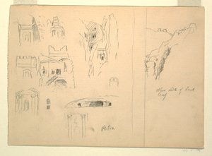 Dix études de tombes et une vue des rochers, Petra, Jordanie - Frederic Edwin Church