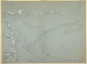 Paysage de vallée avec sommets enneigés, Alpes bernoises, Suisse, Partie 1 - Frederic Edwin Church