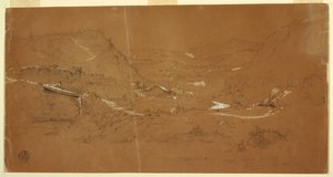 Vallée avec un pont et des maisons, près de Guaranda, Équateur - Frederic Edwin Church