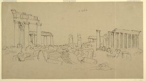 Vue du Parthénon et des Fragments de Ruines Environnantes depuis l