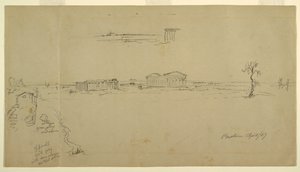 Vues de la basilique et du temple de Neptune, Paestum, Italie - Frederic Edwin Church