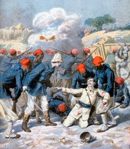 Mort du lieutenant Lecerf, bataille de Napa, Nigeria, 1894 - Frederic Lix
