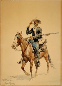 Un fantassin monté, 1890 - Frederic Remington