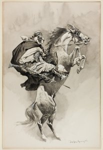 "As They Threw their Animals Back upon their Haunches", illustration pour An Arabian Day and Night, dans le Harper