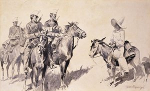 Gendarmes mexicains demandant le chemin - Frederic Remington