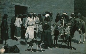 Village indien Pueblo (Distribution de viande de bœuf à l