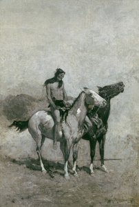 Le mangeur de feu a jeté sa victime sur son poney, c.1900 - Frederic Remington