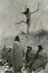 Le mangeur de feu leva les bras vers l