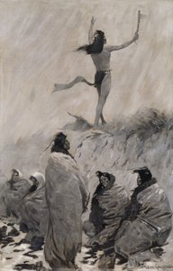 Le Mangeur de feu leva les bras vers l