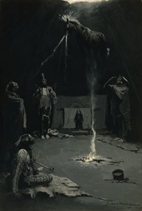 Le départ du cheval-médecine (Dieu du feu indien) 1897 - Frederic Remington