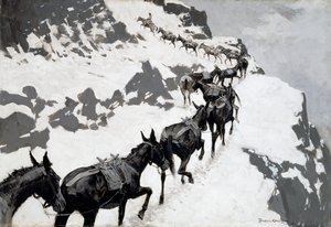 Le convoi de mules (Un train de minerai allant aux mines d