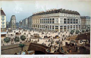 Vue extérieure de La Belle Jardinière, rue du Pont Neuf à Paris au XIXe siècle - Frederic Sorrieu