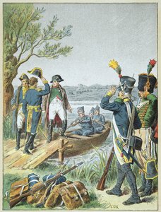 Napoléon Bonaparte et Masséna sur le de Lobau après la bataille d