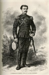 Portrait du voyageur et narrateur Lieutenant Colonel de Prjewalski (illustration du voyage en Mongolie et au pays des Tangoutes, 1870-1873, par le Lieutenant Colonel de Prjewalski)