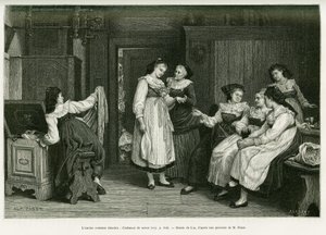 Le vieux costume alsacien. Gravure par Lix, d