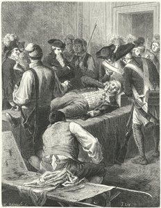 Maximilien Robespierre blessé au Comité de salut public attendant son exécution, 1794 - Frederic Theodore Lix
