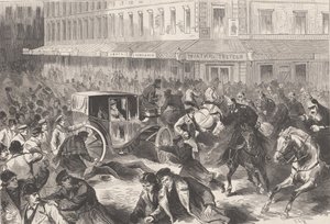 Vera Zasulich tire le 24 janvier 1878 sur le gouverneur de Saint-Pétersbourg, le général Trepov, 1878 - Frederic Theodore Lix