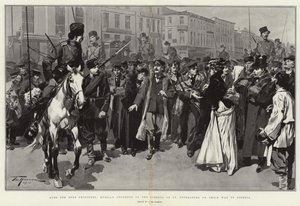 Aumônes pour les pauvres prisonniers, étudiants russes dans les rues de Saint-Pétersbourg en route pour la Sibérie - Frederic de Haenen